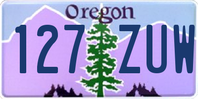 OR license plate 127ZUW