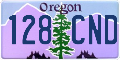OR license plate 128CND
