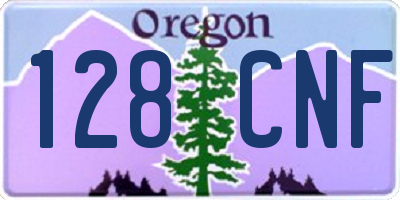 OR license plate 128CNF