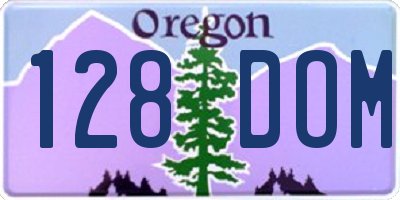 OR license plate 128DOM