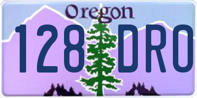 OR license plate 128DRO
