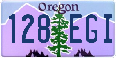 OR license plate 128EGI