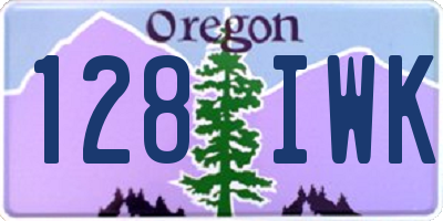 OR license plate 128IWK