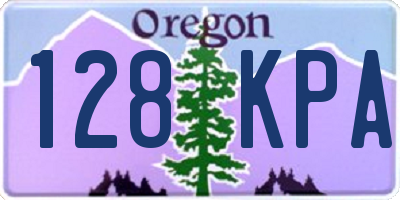 OR license plate 128KPA