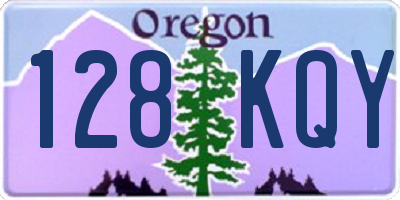 OR license plate 128KQY