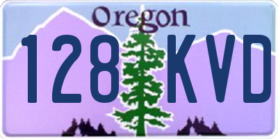OR license plate 128KVD