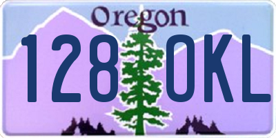 OR license plate 128OKL