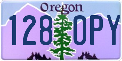 OR license plate 128OPY
