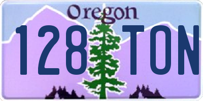 OR license plate 128TON