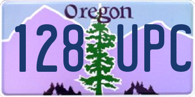 OR license plate 128UPC