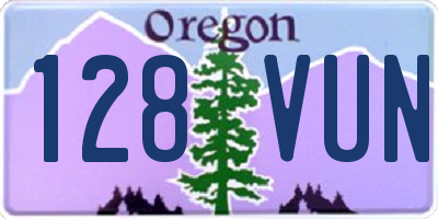 OR license plate 128VUN