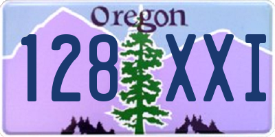 OR license plate 128XXI