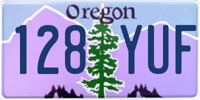 OR license plate 128YUF