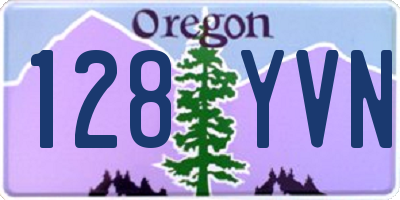 OR license plate 128YVN