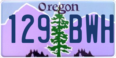 OR license plate 129BWH