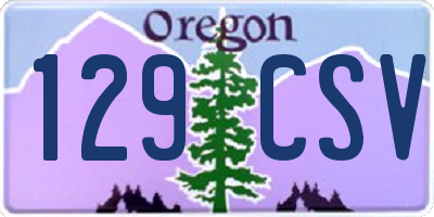 OR license plate 129CSV