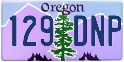 OR license plate 129DNP