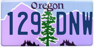OR license plate 129DNW