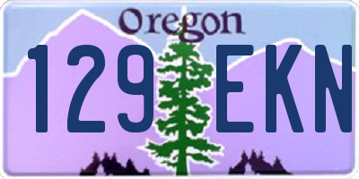 OR license plate 129EKN