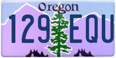 OR license plate 129EQU