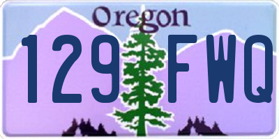 OR license plate 129FWQ