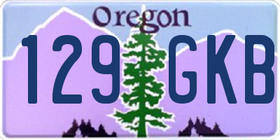 OR license plate 129GKB