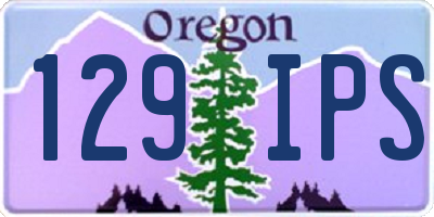 OR license plate 129IPS