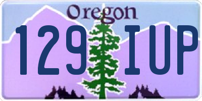 OR license plate 129IUP