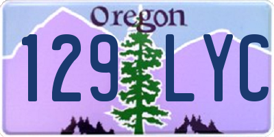 OR license plate 129LYC
