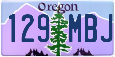OR license plate 129MBJ