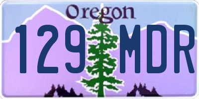 OR license plate 129MDR