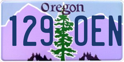 OR license plate 129OEN