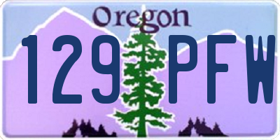 OR license plate 129PFW