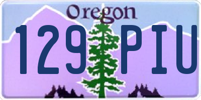 OR license plate 129PIU