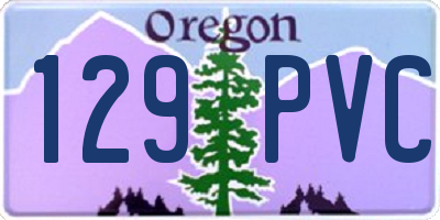 OR license plate 129PVC