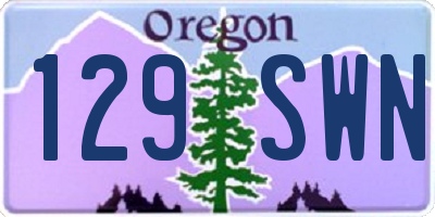 OR license plate 129SWN