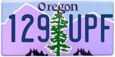 OR license plate 129UPF