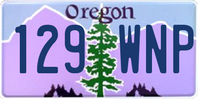 OR license plate 129WNP