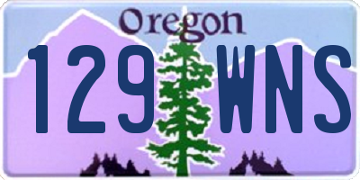 OR license plate 129WNS