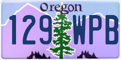 OR license plate 129WPB