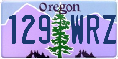 OR license plate 129WRZ