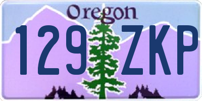 OR license plate 129ZKP