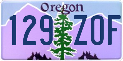 OR license plate 129ZOF