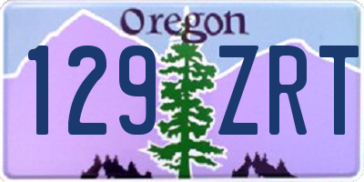 OR license plate 129ZRT