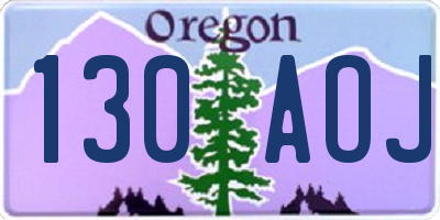 OR license plate 130AOJ