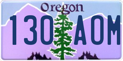 OR license plate 130AOM