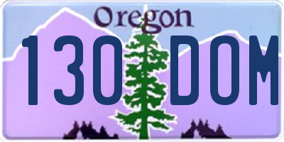OR license plate 130DOM