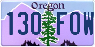 OR license plate 130FOW
