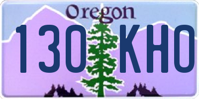 OR license plate 130KHO