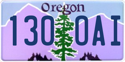 OR license plate 130OAI